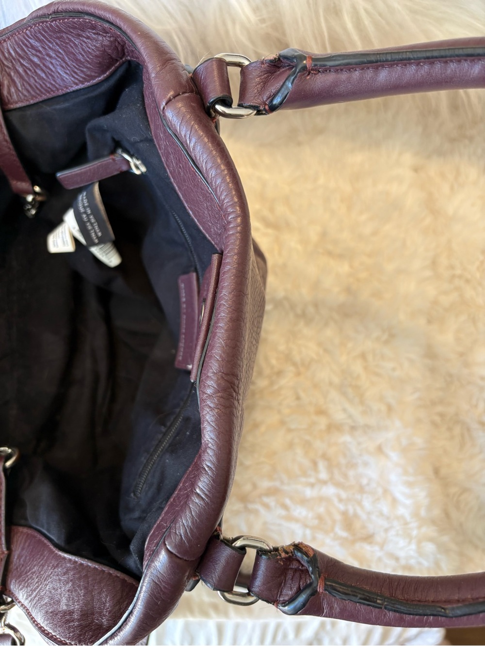 Vintage 2000’s Marc by Marc Jacobs Pebbled Leather Shoulder Bag - Burgundy - Picture 8 of 8